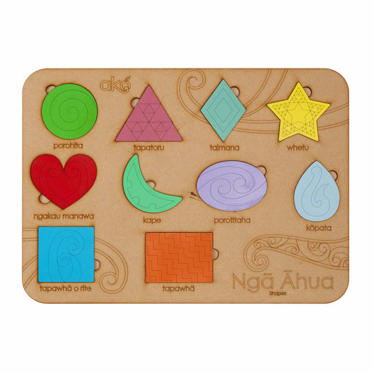 Ngā Āhua (Shapes) Large Wooden Puzzle