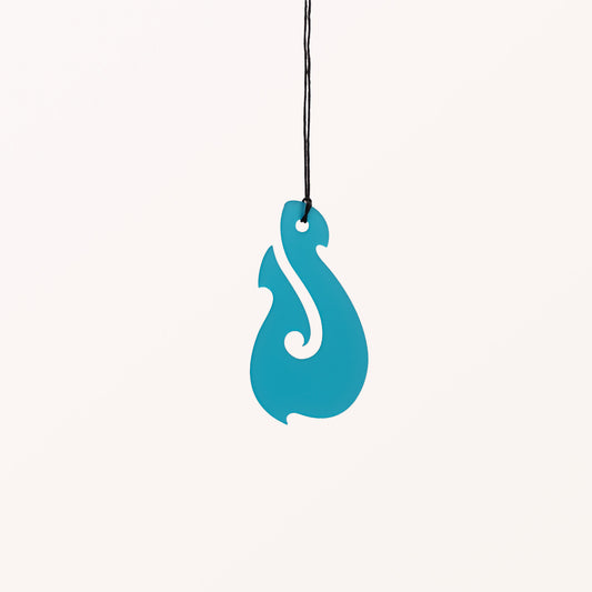 Hei Matau (Fish Hook) - Blue - Medium Necklace