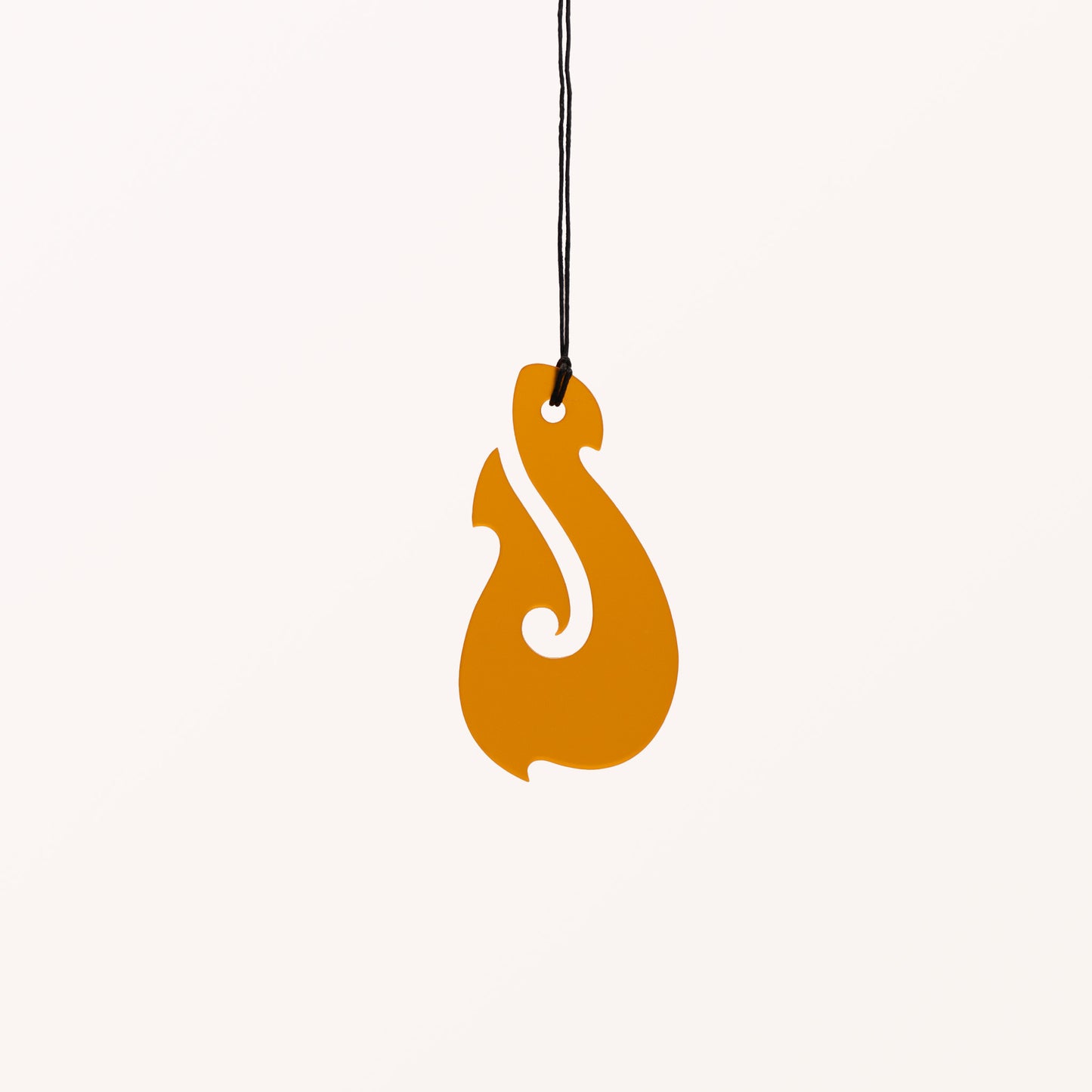 Hei Matau (Fish Hook) - Orange - Medium Necklace