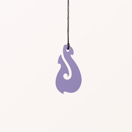 Hei Matau (Fish Hook) - Purple - Medium Necklace