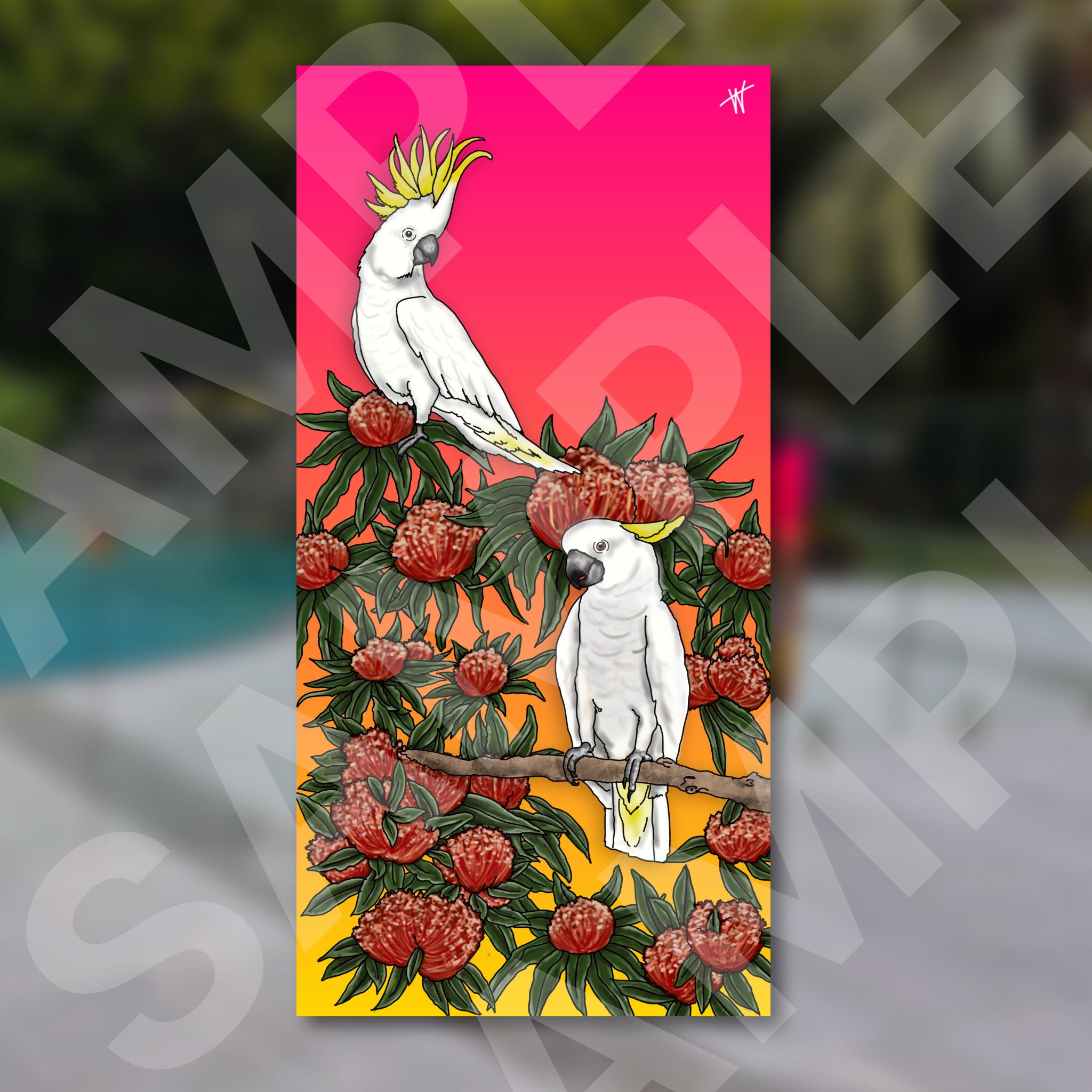 Cockatoo Waterproof Outdoor Wall Art