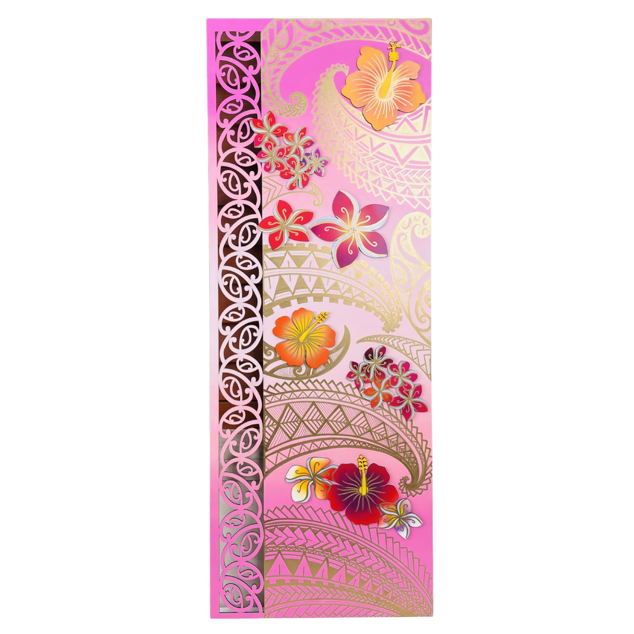 Frangipani and Hibiscus Indoor Art Panel