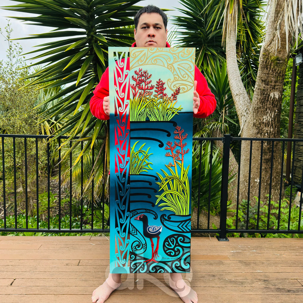 Pūkeko Harakeke Indoor Art Panel