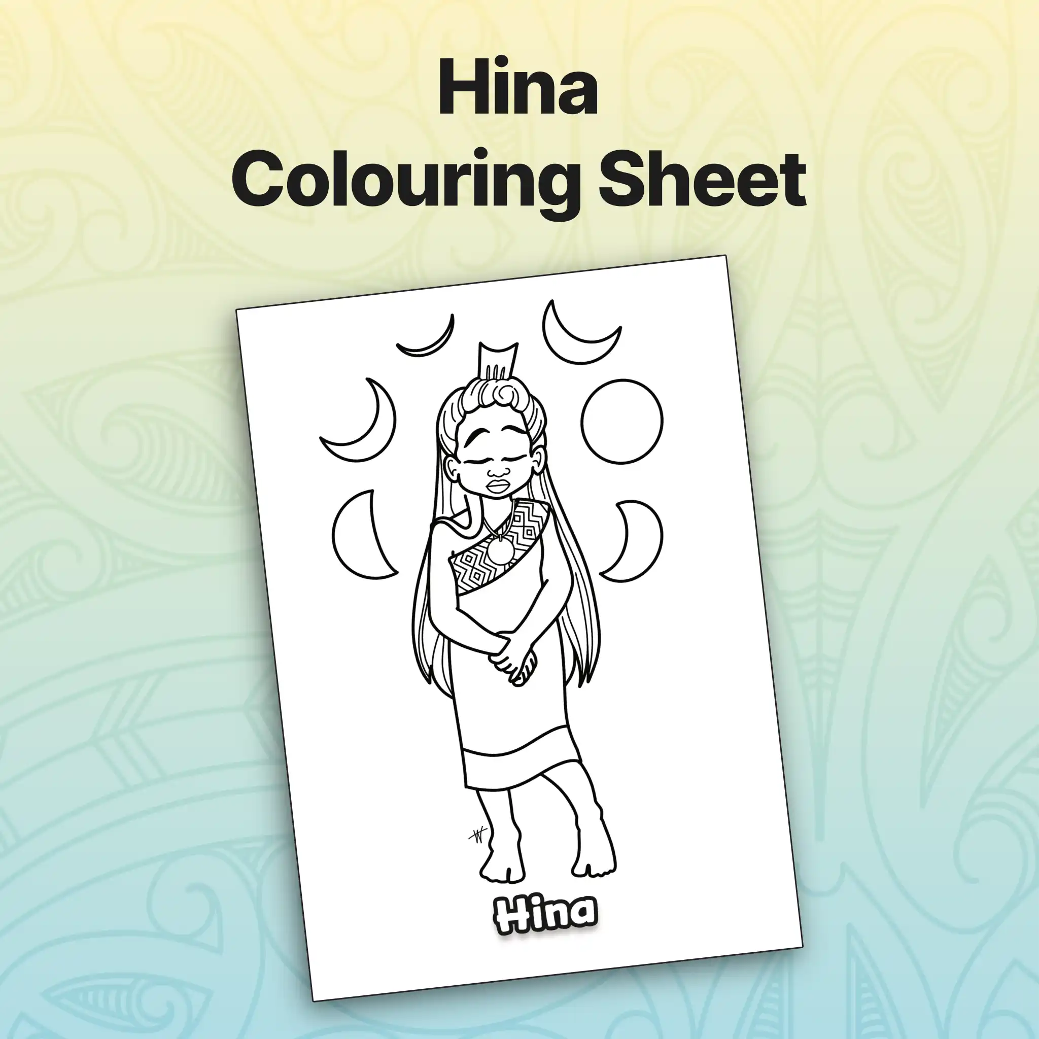 Hina Colouring Sheet