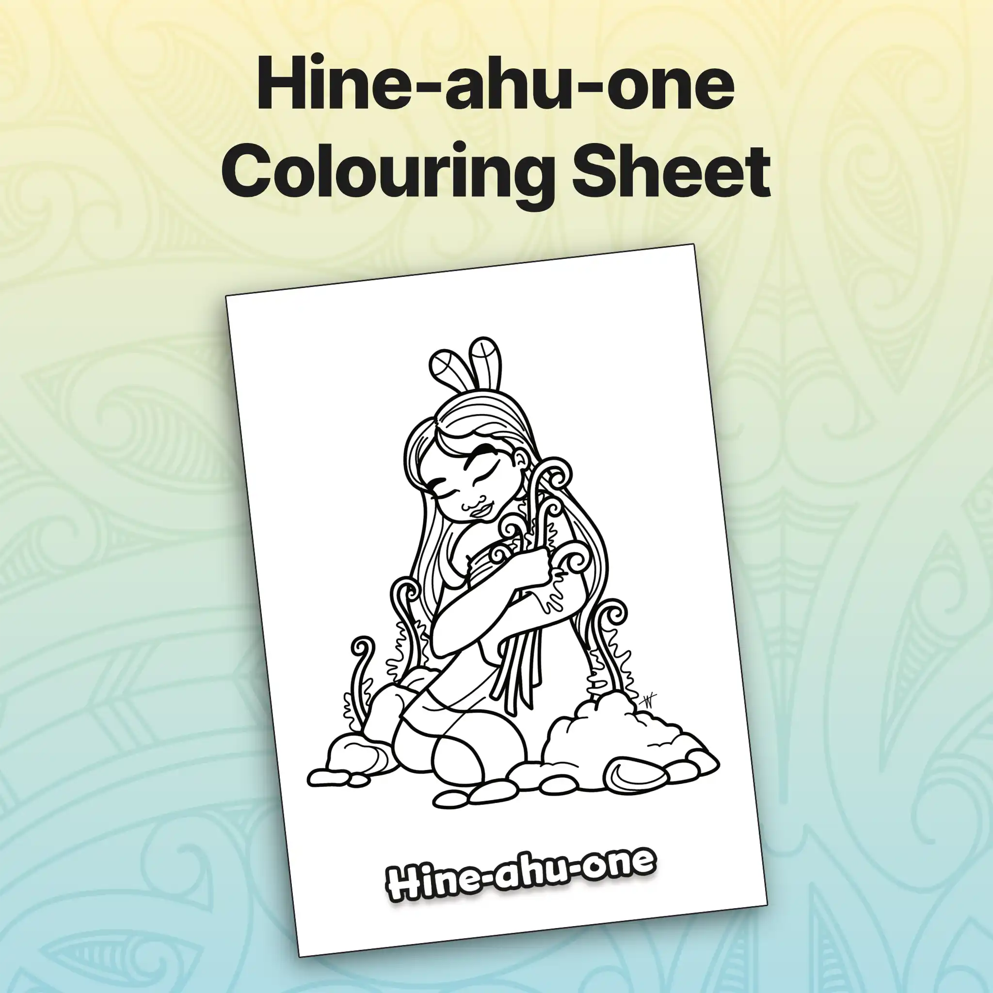 Hine-ahu-one Colouring Sheet