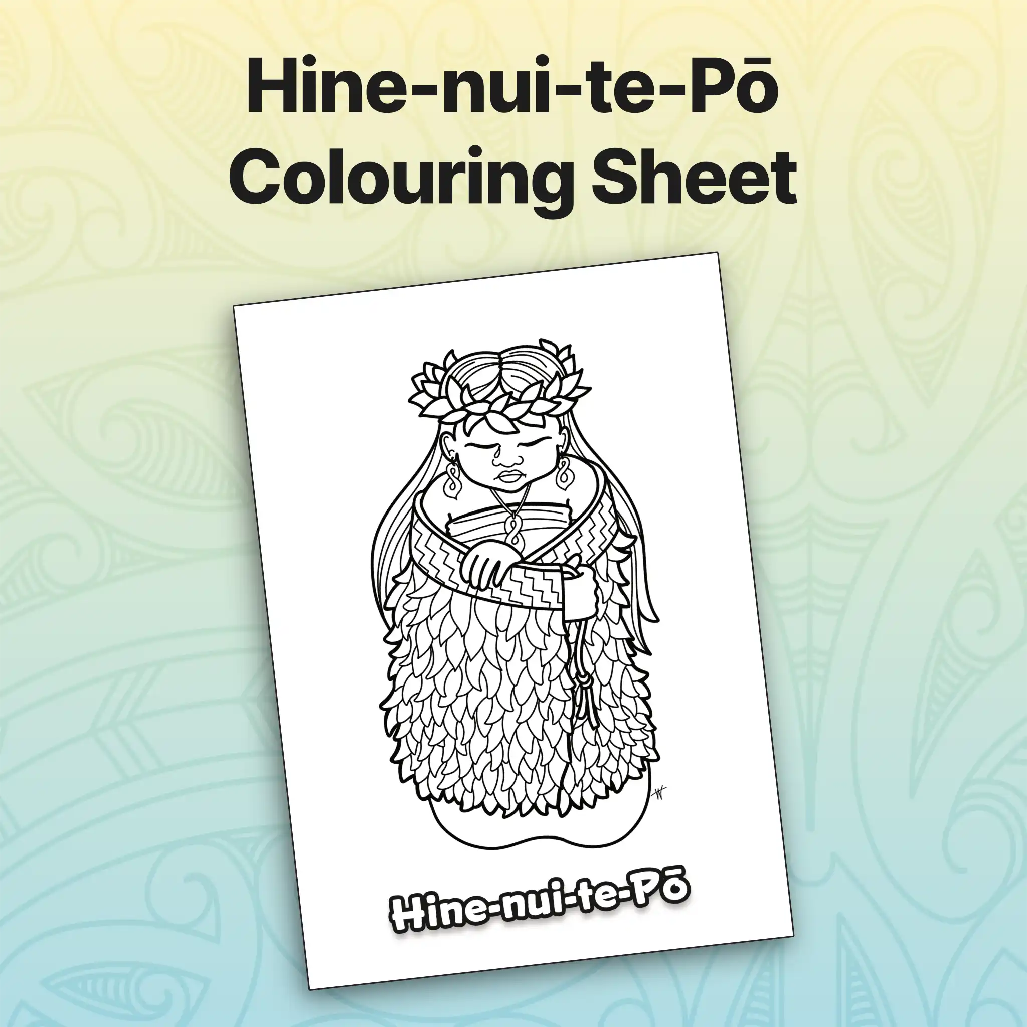 Hine-nui-te-Pō Colouring Sheet