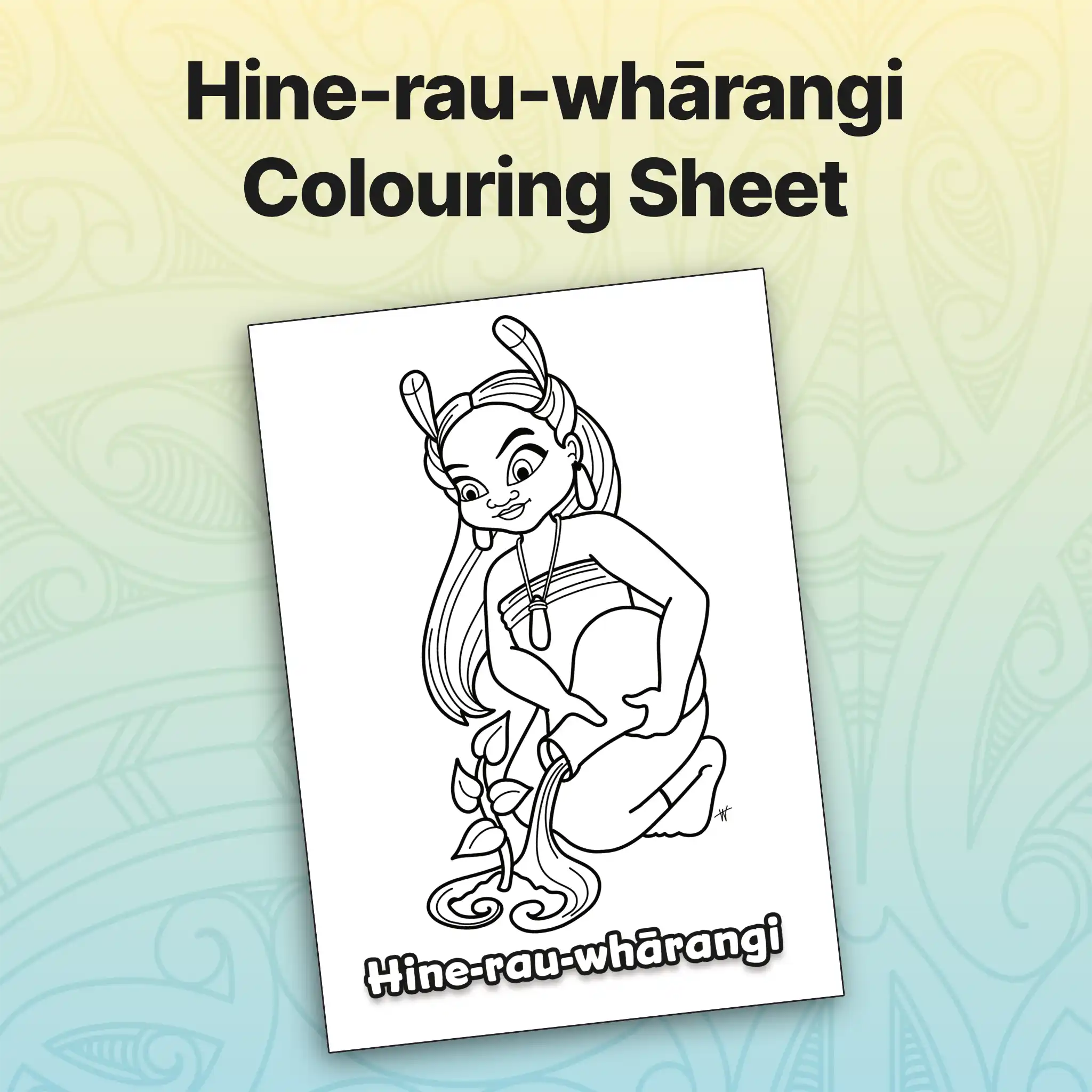 Hine-rau-whārangi Colouring Sheet