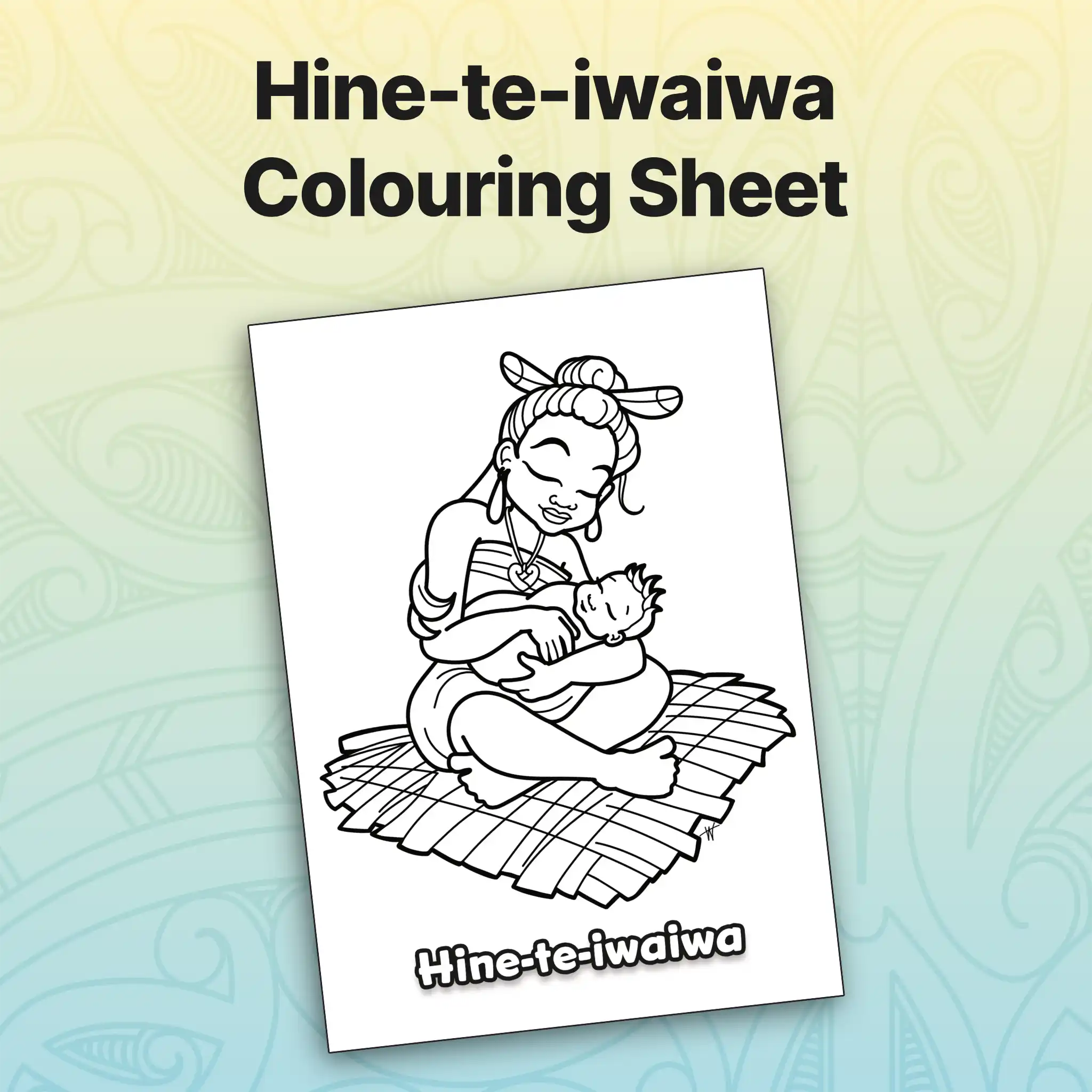 Hine-te-iwaiwa Colouring Sheet