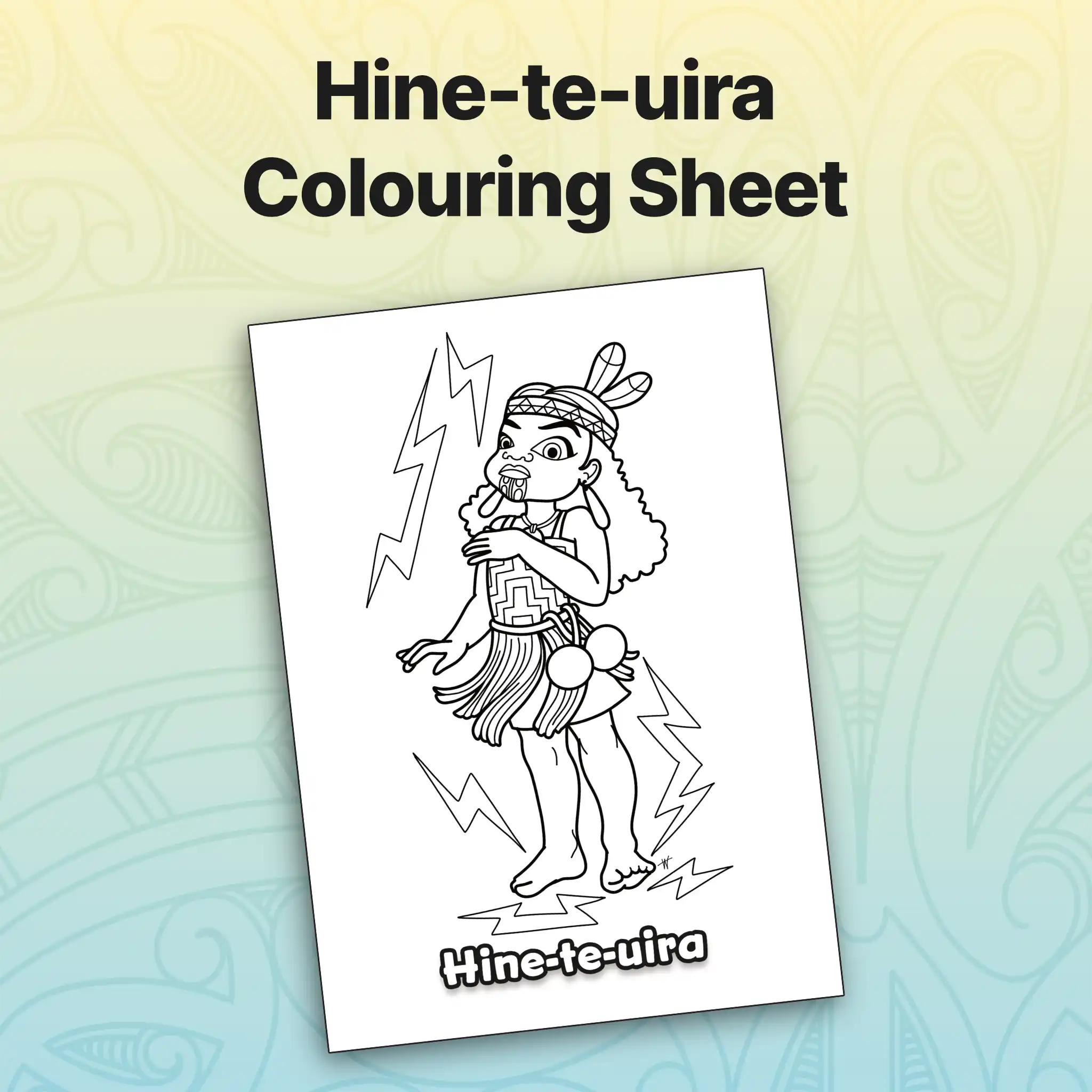 Hine-te-uira Colouring Sheet