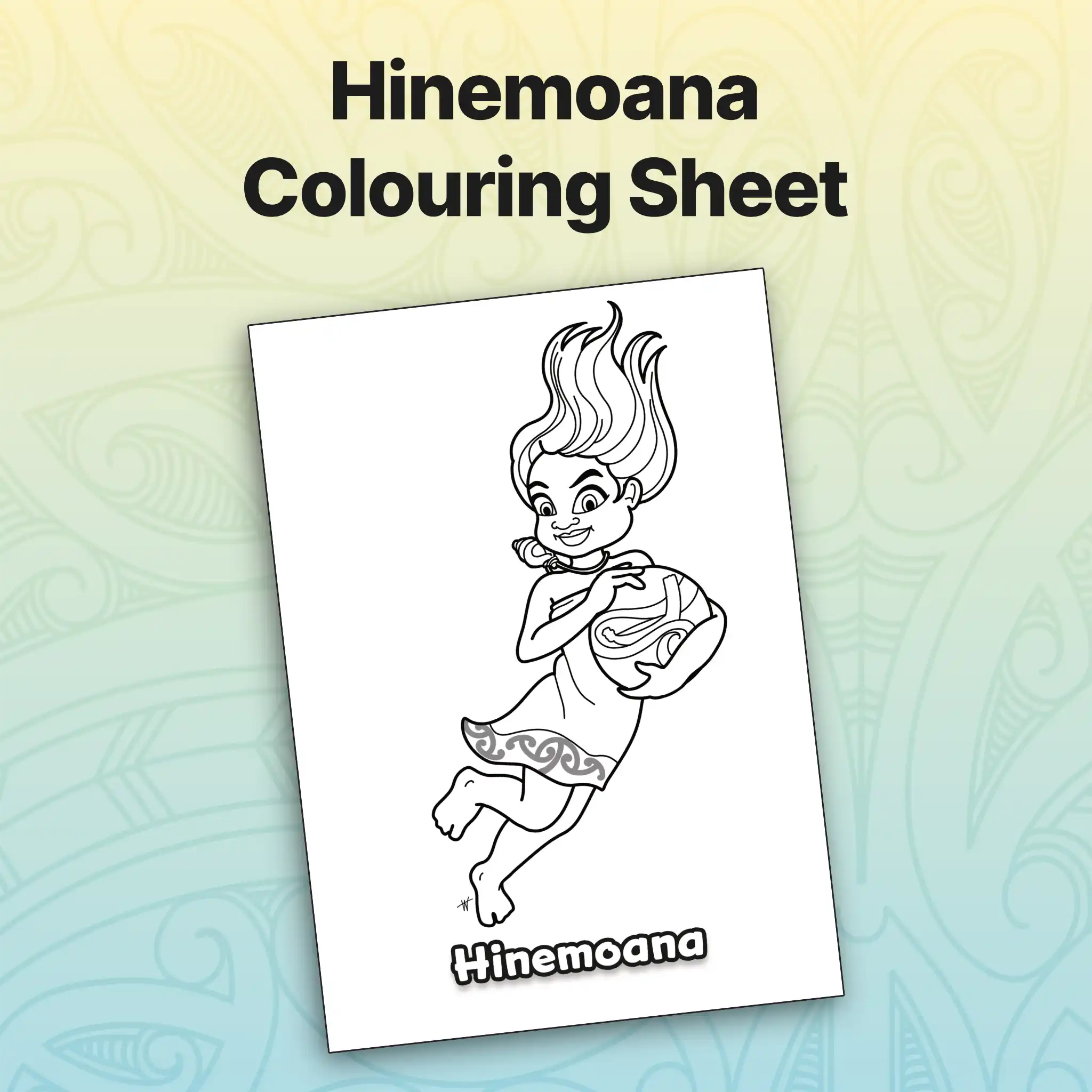 Hinemoana Colouring Sheet