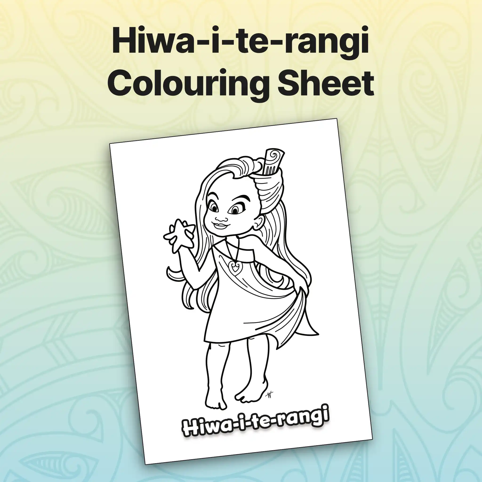 Hiwa-i-te-rangi Colouring Sheet