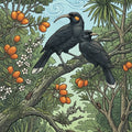 Huia Bird in Forest Outdoor Art Panel