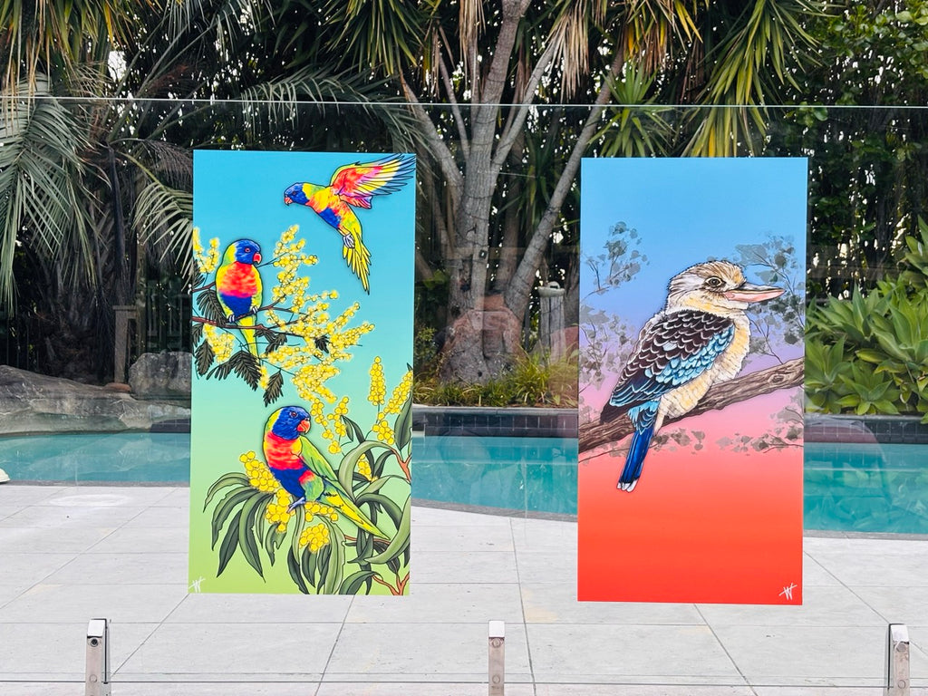 Lorikeets Waterproof Outdoor Wall Art