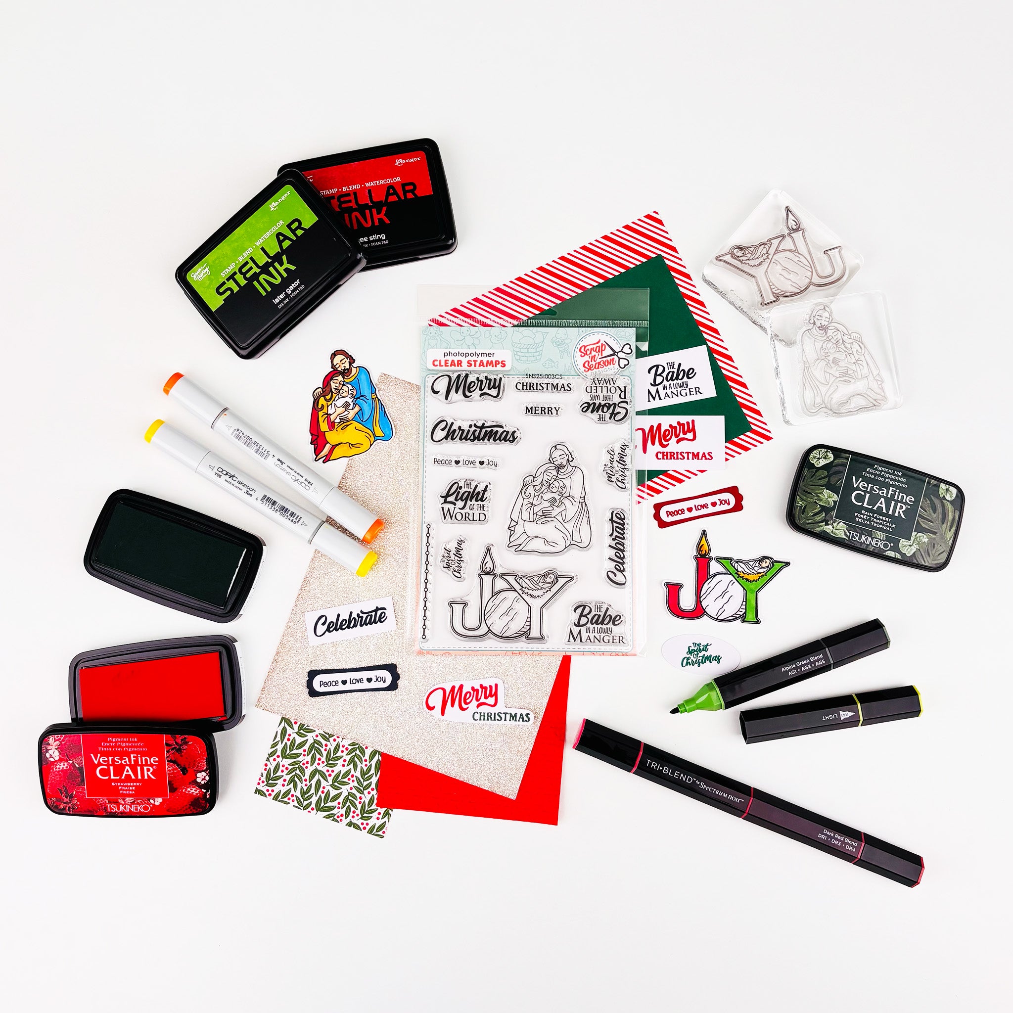 Joy Nativity Christmas Clear Stamp Set