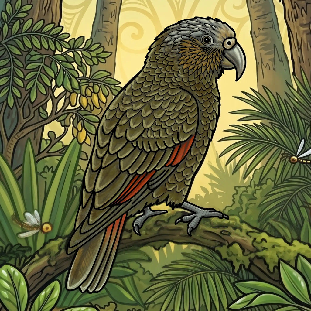Kākā Forest Parrot Outdoor Art Panel