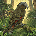 Kākā Forest Parrot Outdoor Art Panel