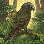 Kākā Forest Parrot Outdoor Art Panel