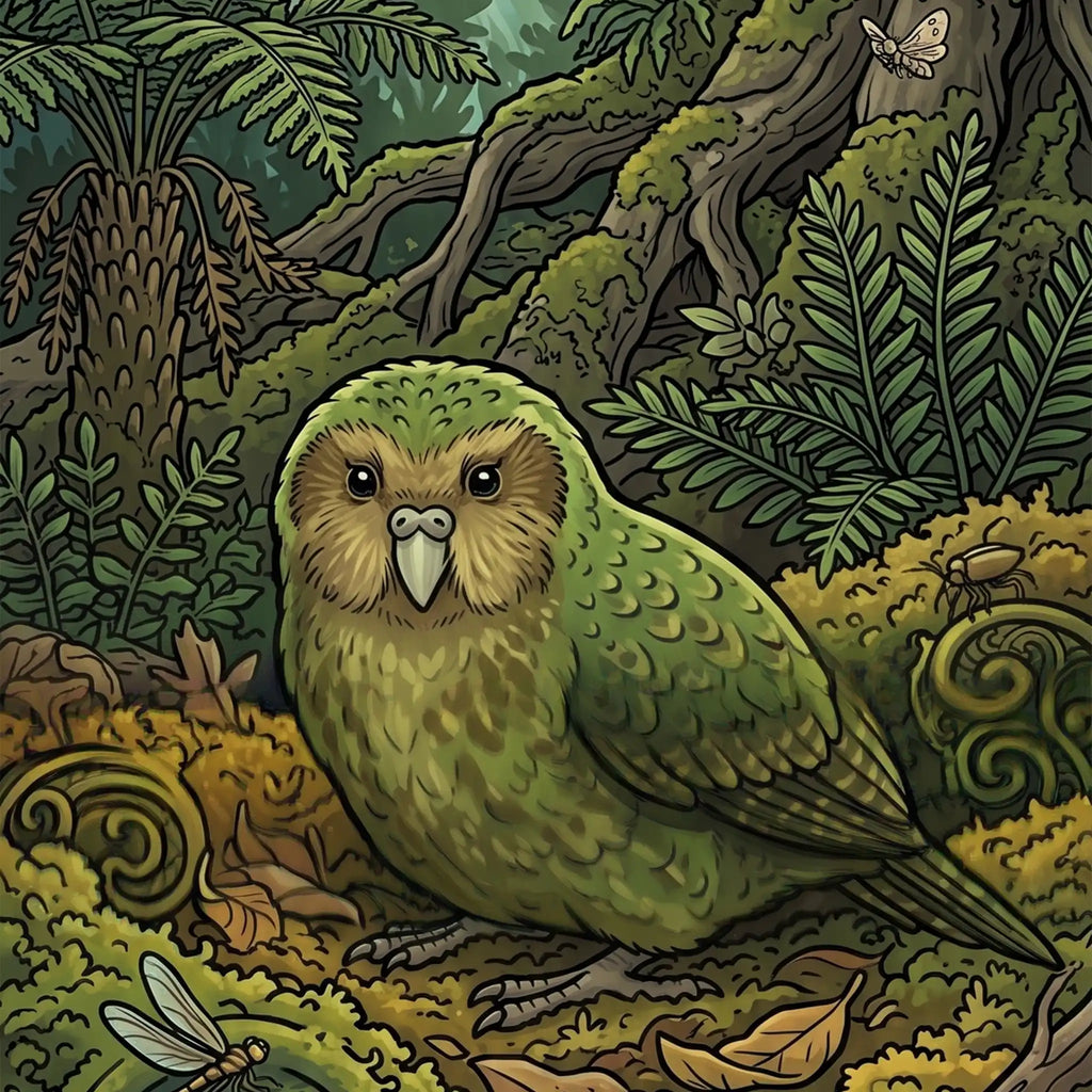 Kākāpō Forest Parrot Outdoor Art Panel