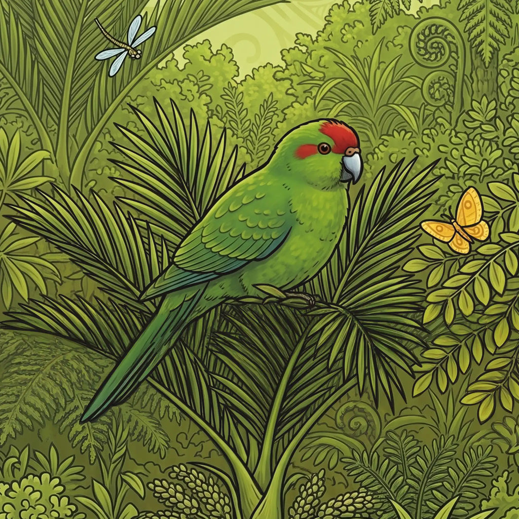 Kākāriki Parakeet Outdoor Art Panel
