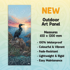 Kawau on Coastal Rocks Outdoor Art Panel