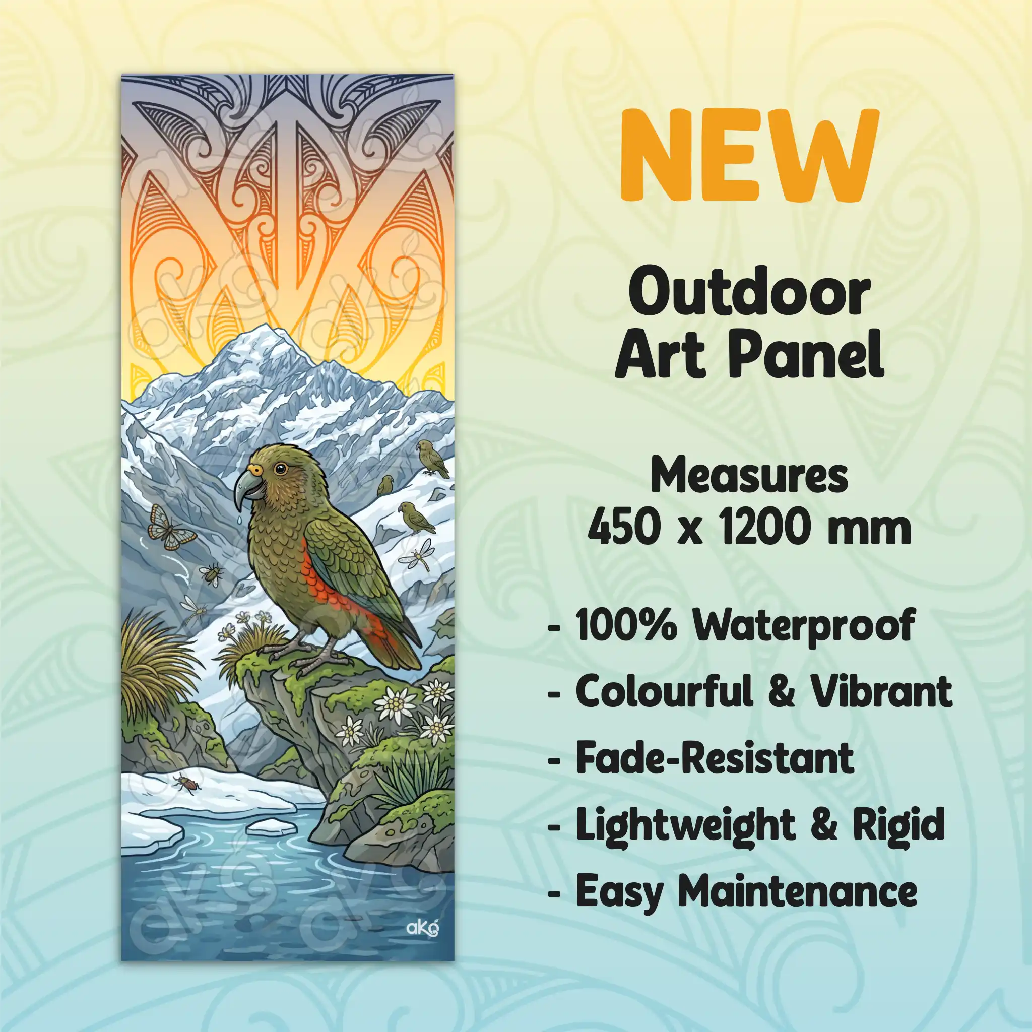 Kea in Mountains Outdoor Art Panel