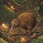 Kiwi in Forest Outdoor Art Panel