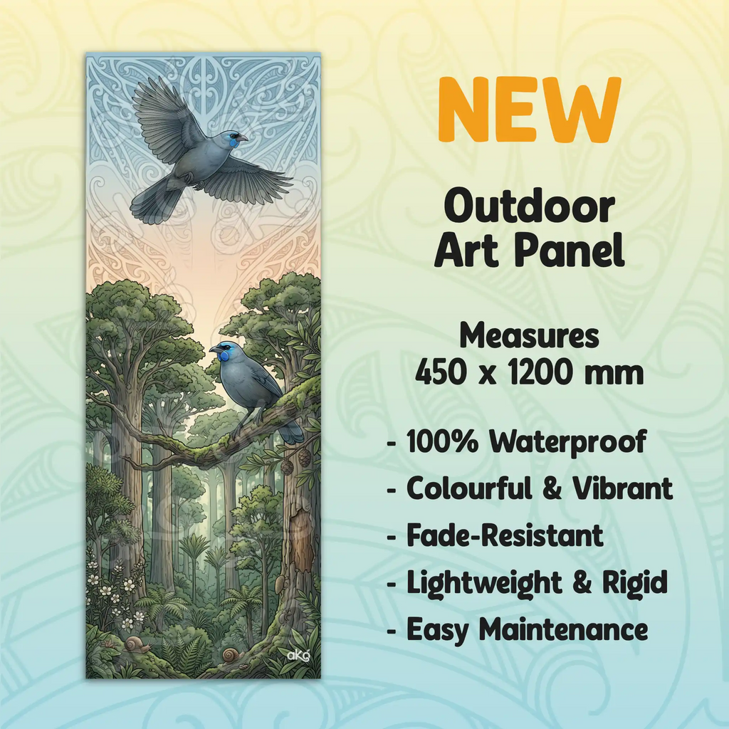 Kōkako in High Canopy Outdoor Art Panel