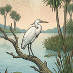 Kōtuku Peaceful Flight Outdoor Art Panel