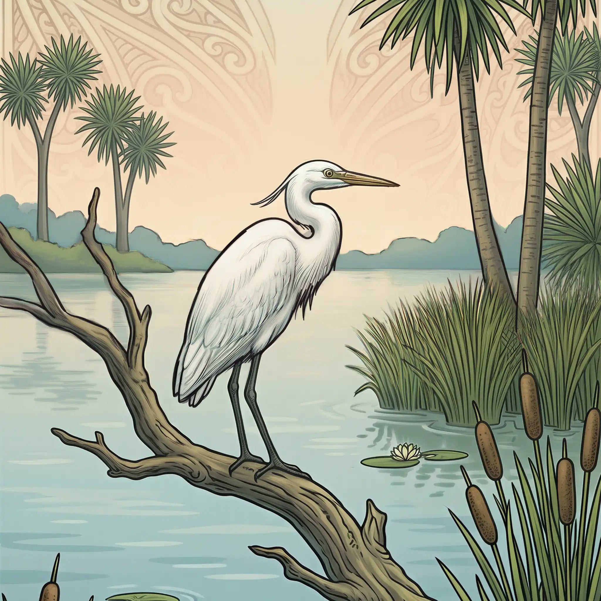Kōtuku Peaceful Flight Outdoor Art Panel
