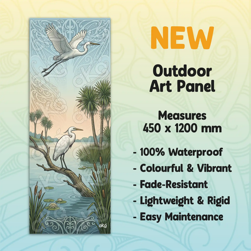 Kōtuku Peaceful Flight Outdoor Art Panel