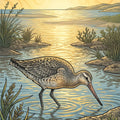 Kuaka in Calm Waters Outdoor Art Panel