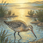Kuaka in Calm Waters Outdoor Art Panel