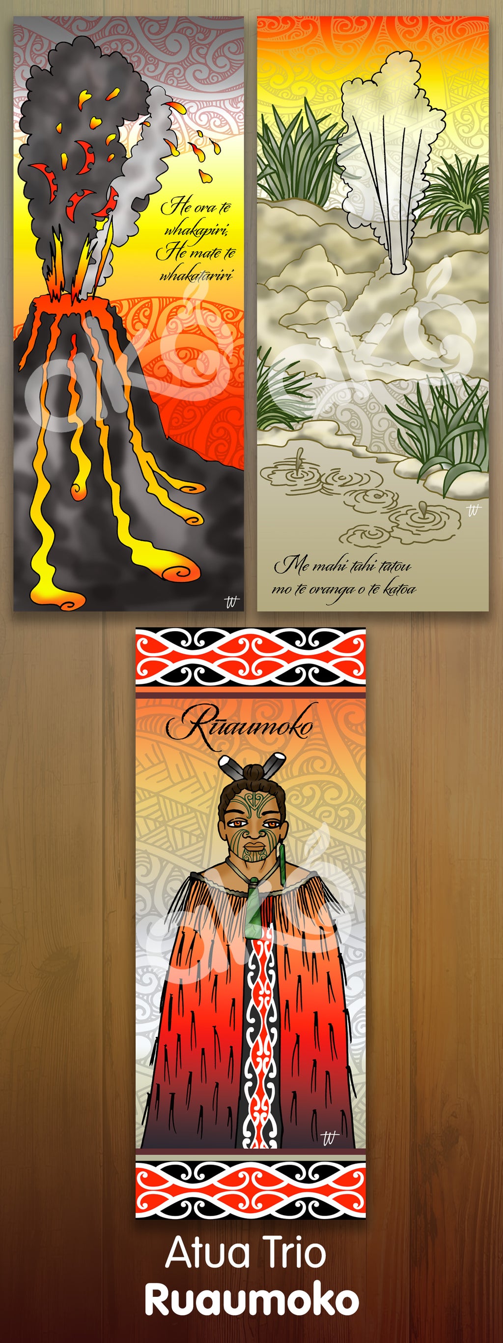 Rūaumoko - Outdoor Wall Panel Trio Set