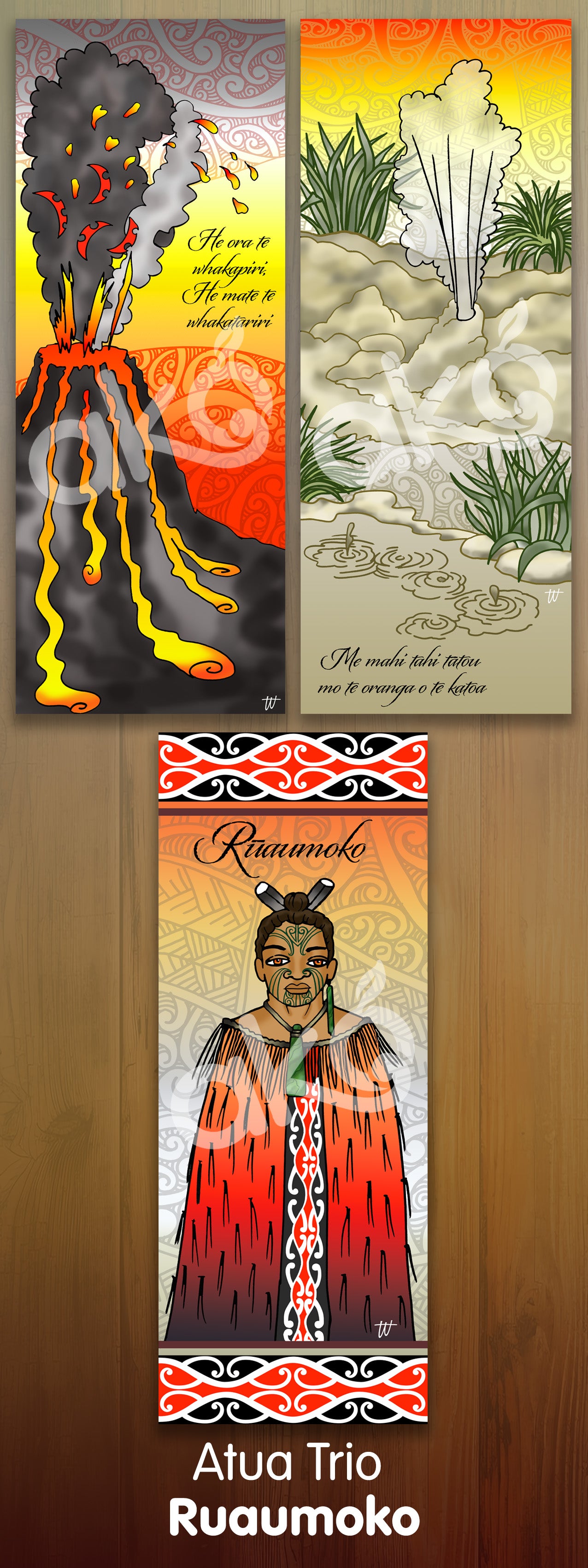 Rūaumoko - Outdoor Wall Panel Trio Set