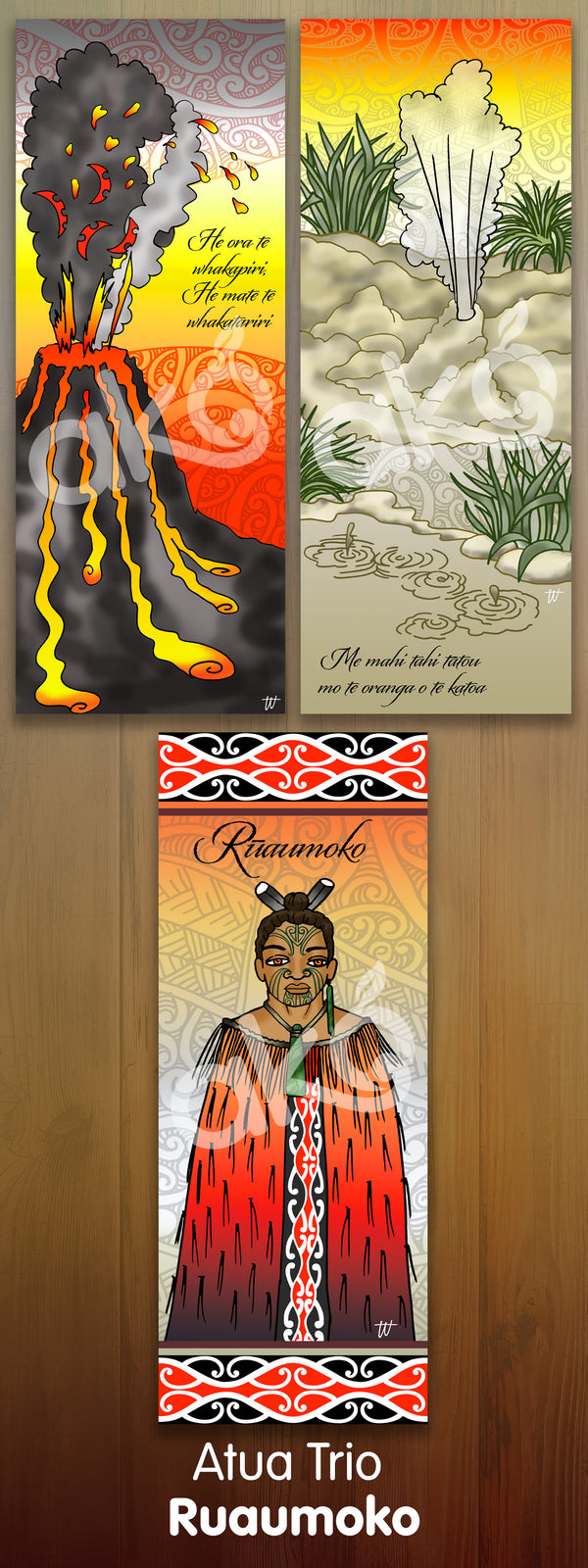 Rūaumoko - Outdoor Wall Panel Trio Set