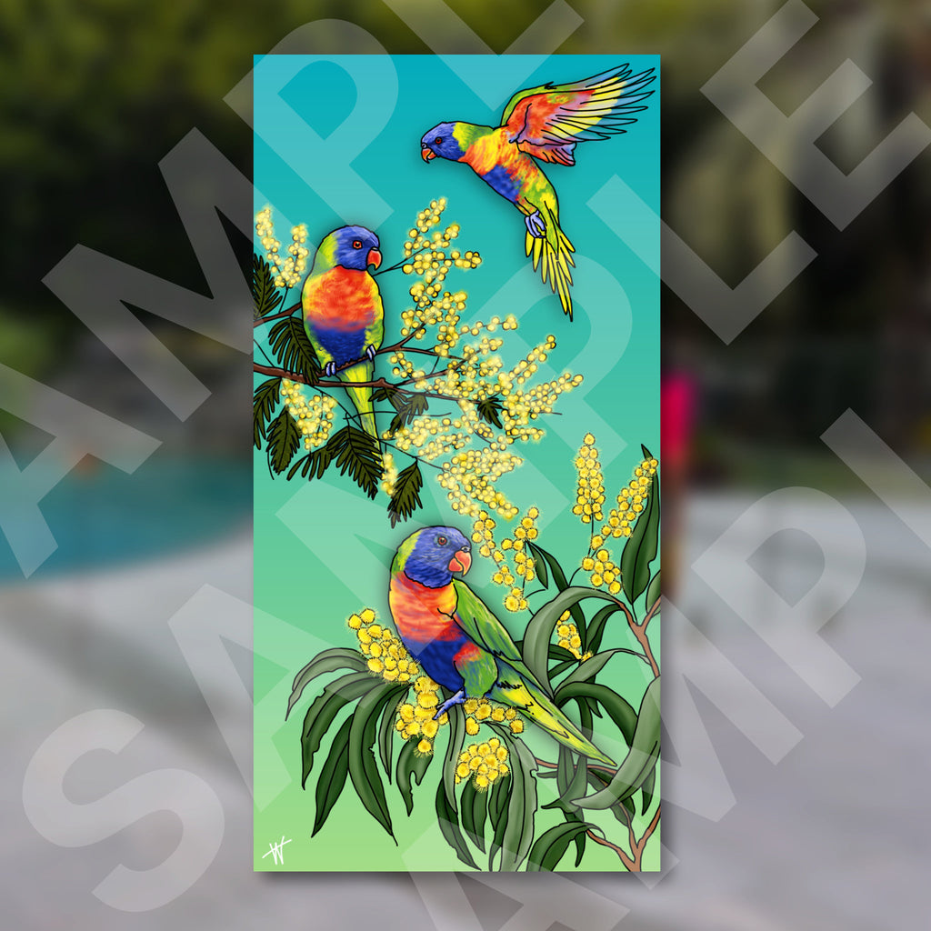 Lorikeets Waterproof Outdoor Wall Art