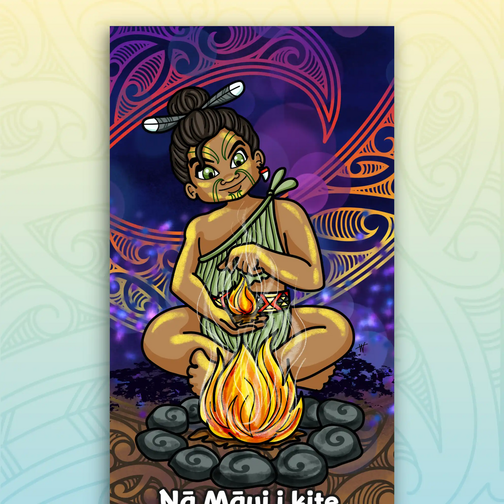 Māui finds Fire Outdoor Art Panel