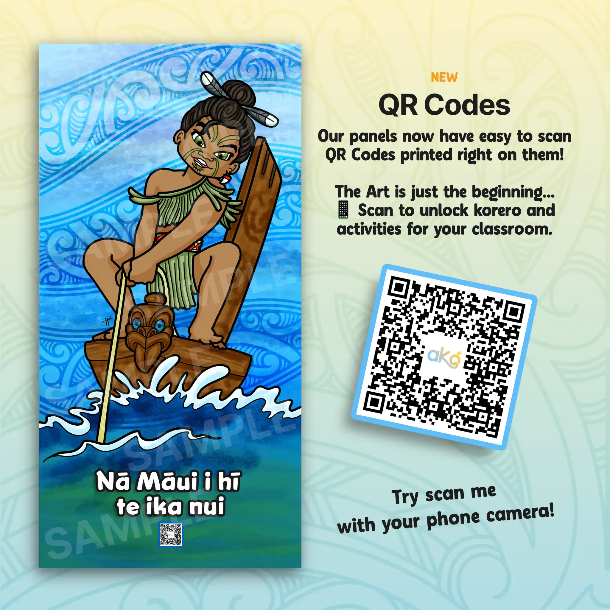 Māui and the Fish Outdoor Art Panel
