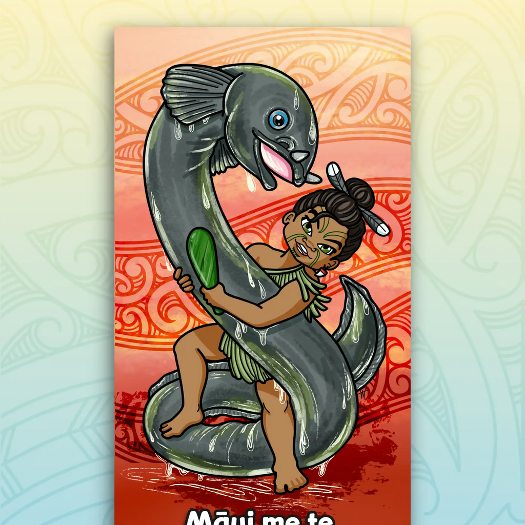 Māui and Tuna Nui Outdoor Art Panel