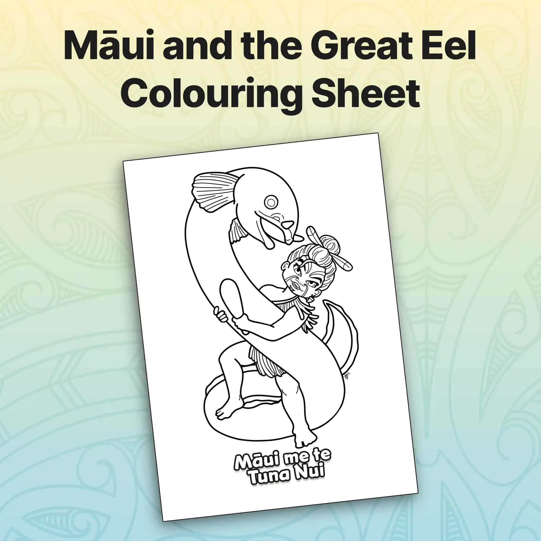 Māui and the Great Eel Colouring Sheet