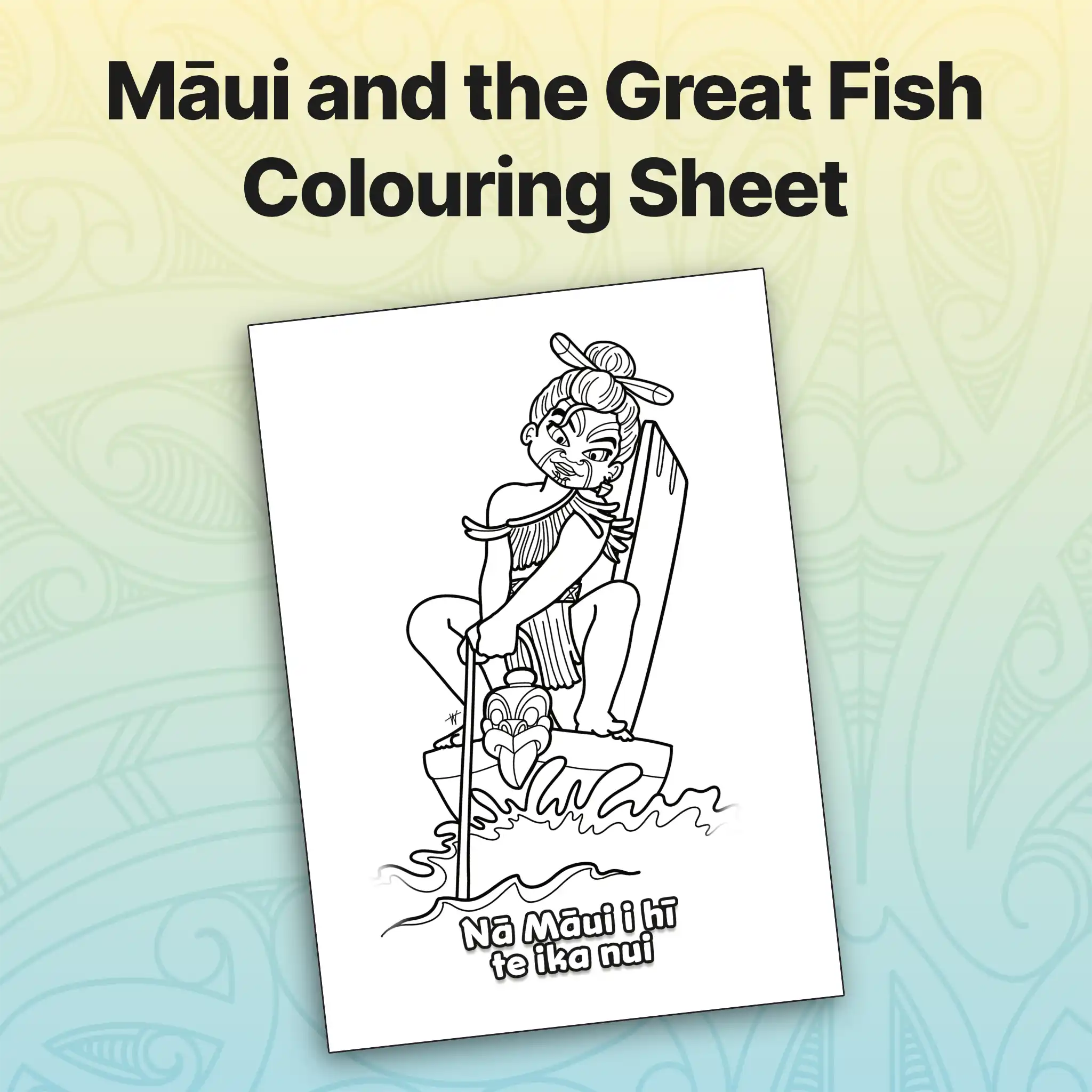 Māui and the Great Fish Colouring Sheet