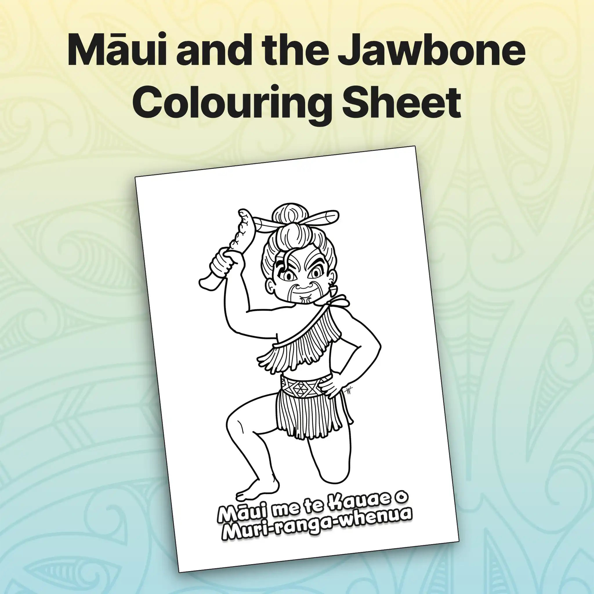 Māui and the Jawbone Colouring Sheet