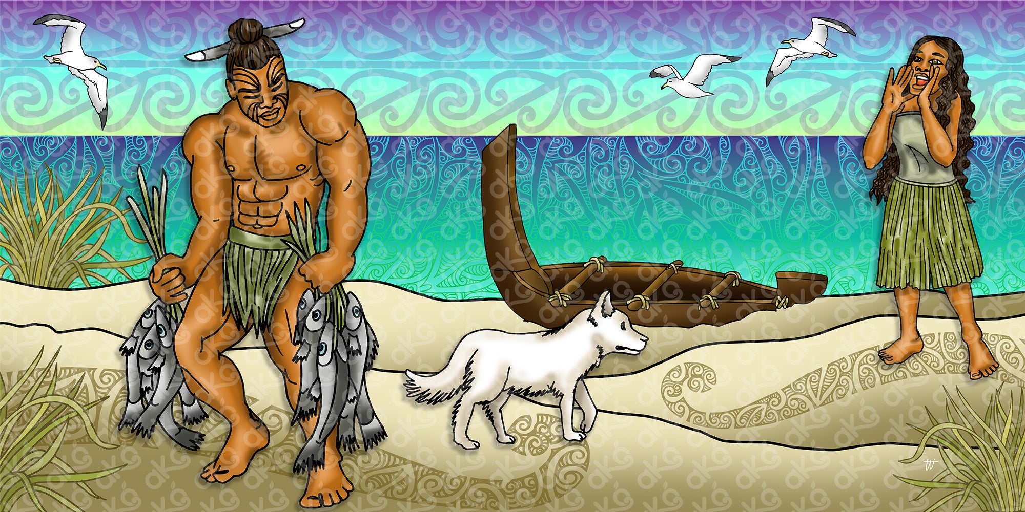 Māui and the first Dog Māui Mural
