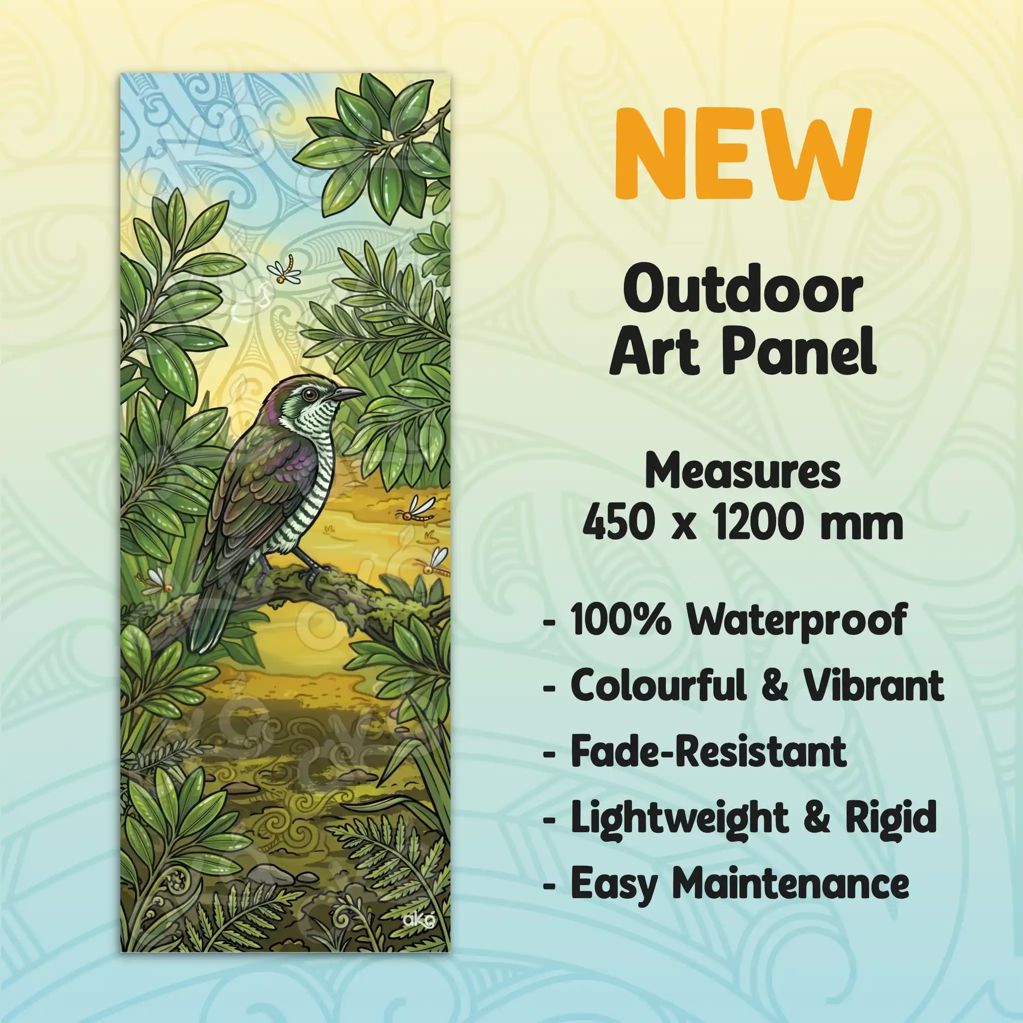 Pīpīwharauroa Outdoor Art Panel