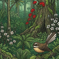 Pīwakawaka fluttering Outdoor Art Panel