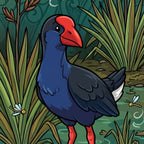 Pūkeko in swamp Outdoor Art Panel