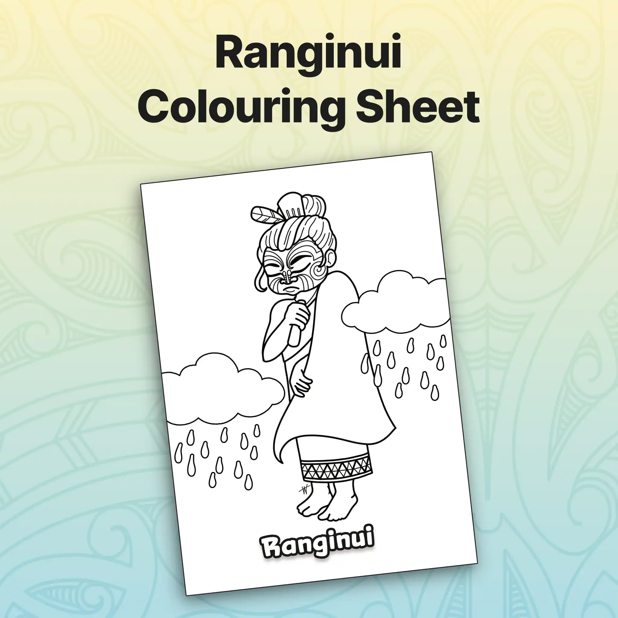 Ranginui Colouring Sheet