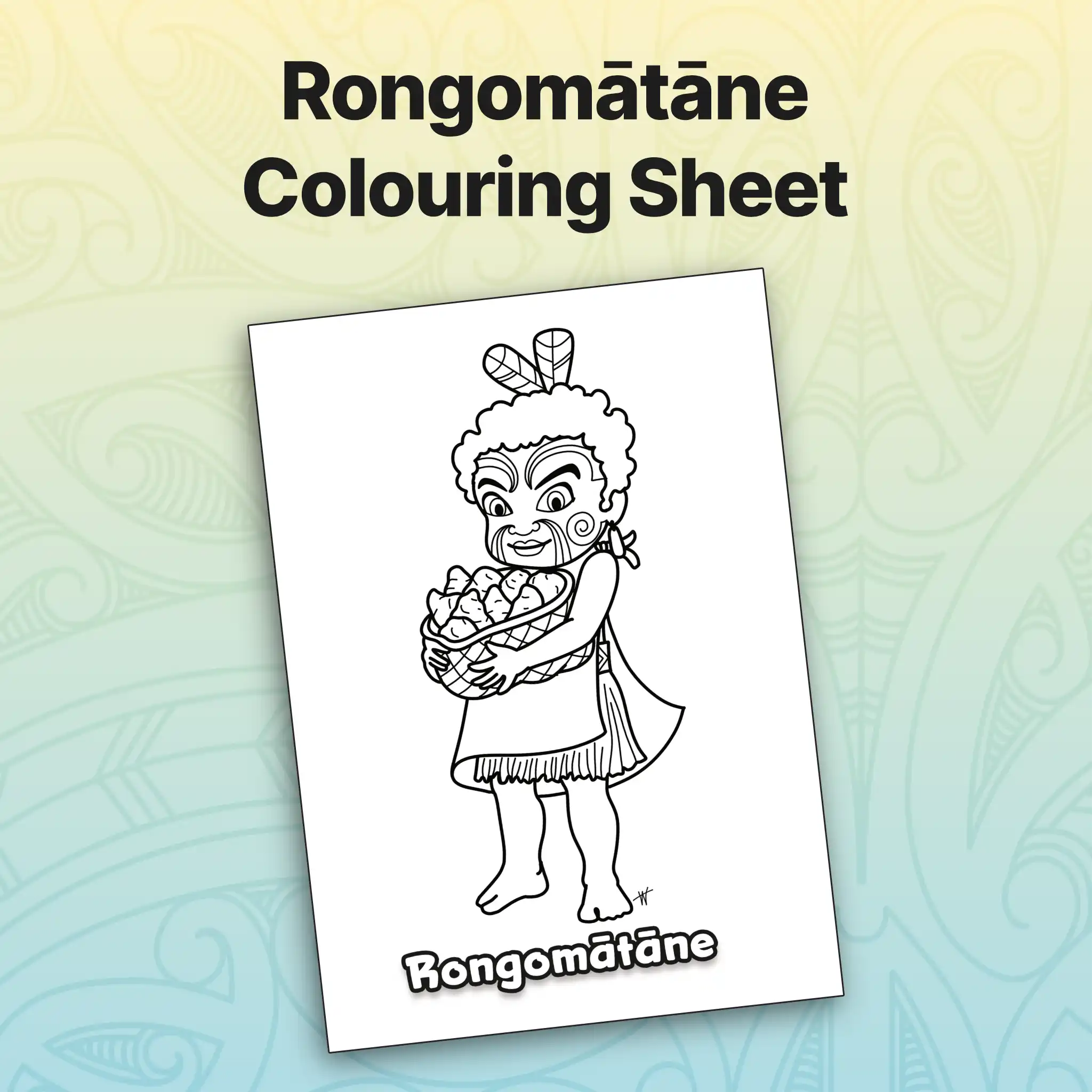 Rongomātāne Colouring Sheet