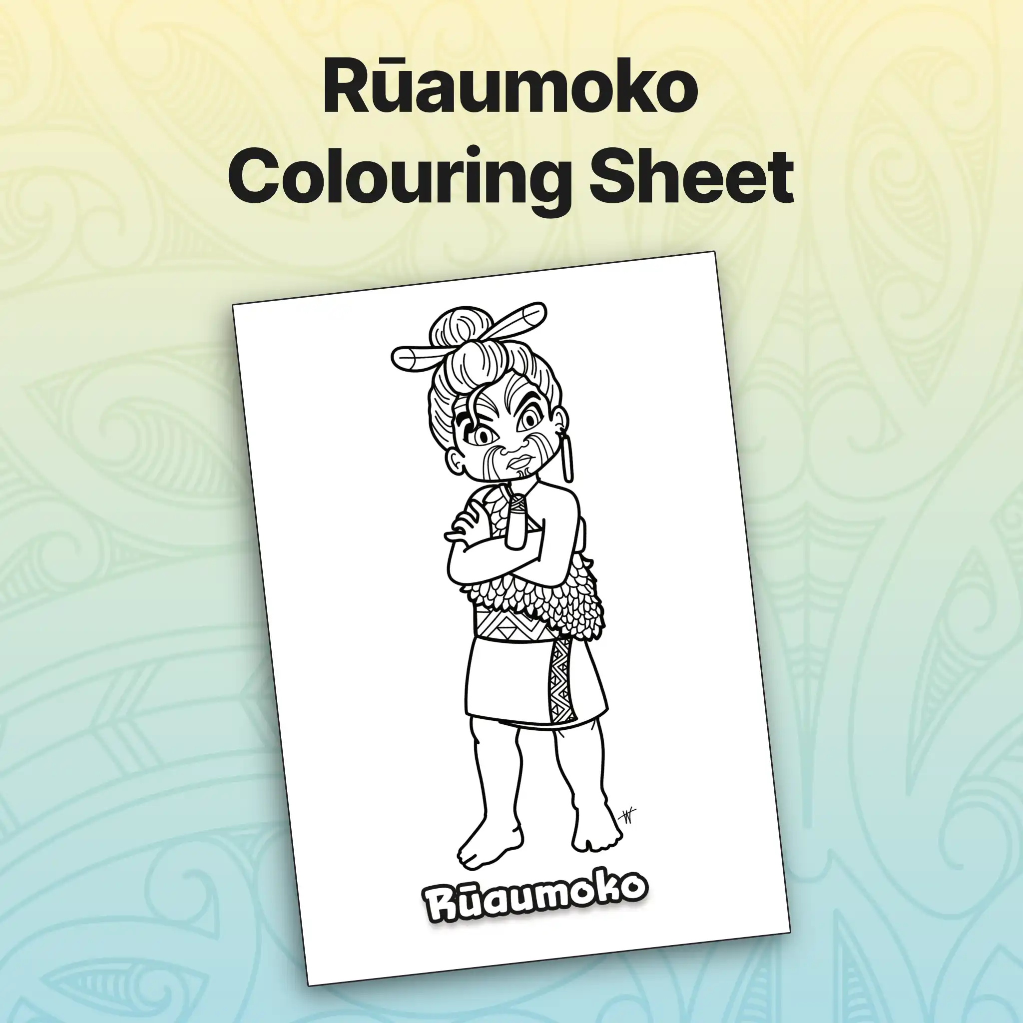 Rūaumoko Colouring Sheet