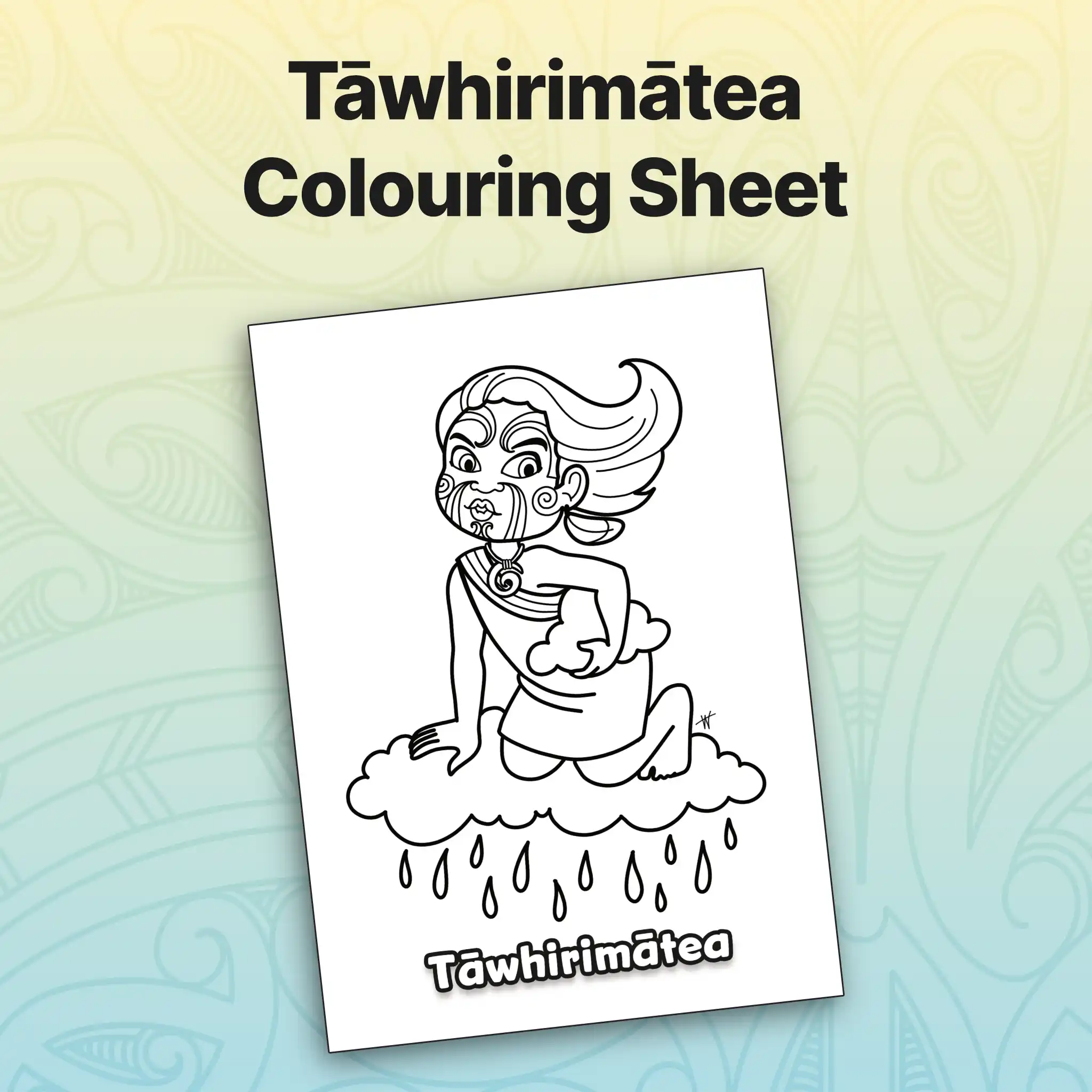Tāwhirimātea Colouring Sheet